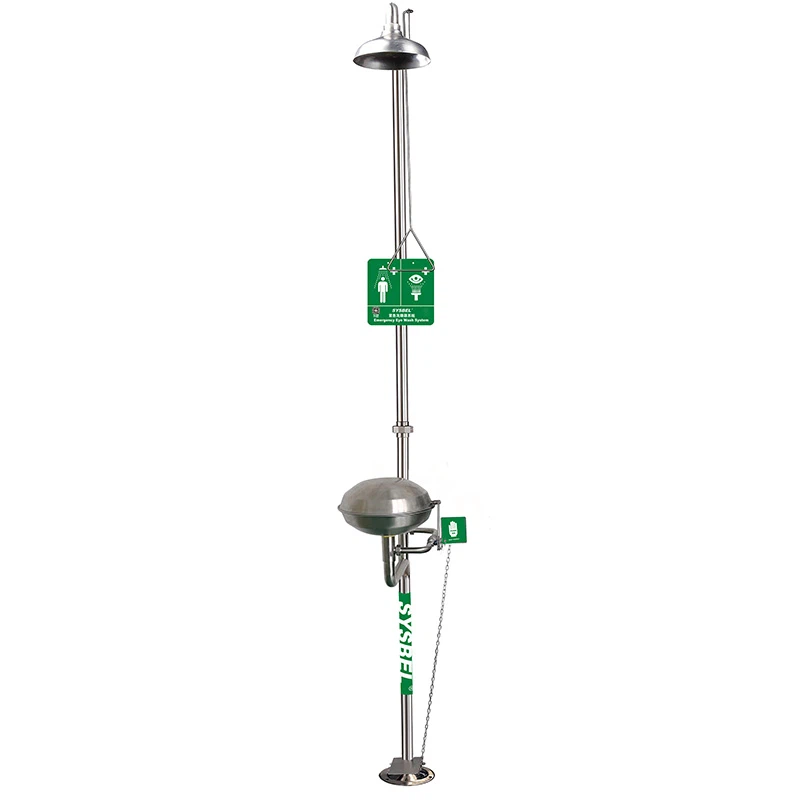 SYSBEL COMBINATIES VEILIGHEIDSCHOUGHOUD EN LINKAGE FLIP-TOP EYEWASHSSTATION