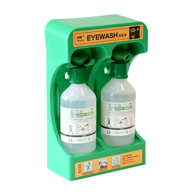 TOBIN Emergency Eyewash Solution – 500ml × 2 Bottles With Wall Mount Bracket (SAC2272) factory