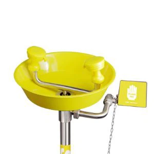 Op het voetstuk gemonteerd oogwassysteem